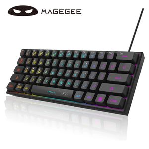 MageGee TS91 Mini 60% GamingOffice Клавиатура Водонепроницаемая клавиатура Тип проводной компактный компьютер с RGB-подсветкой для WindowsMac 231228 Лучшее качество