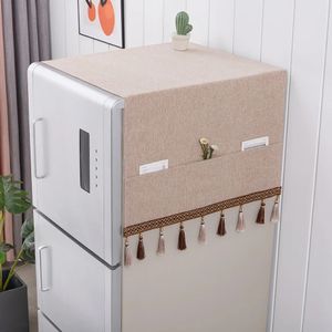 Püsküllü katı toz geçirmez buzdolabı bezi 53x140cm buzdolabı havlu çamaşır makinesi kapağı tek kapı tozu 231228