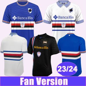 23 24 Sampdoria Mens Futbol Forması Colley Bereszynski Quagliarella Gabbiadini Evde 3. Kısa Kollu Futbol Gömlekleri Üniformaları