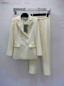 Kadınlar Suits Blazers Tasarımcı Sonbahar ve Kış G Kadın Takım Seti Uzun kollu İnce Fit Ceket Orta Dokuz Noktalı Pantolon Yeni Moda Giyim Blazer Worldd 6J9B