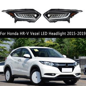 Car Headlight Assembly Dynamic Streamer Turn Signal Indicator For Honda HR-V Vezel LED Headlight 15-19 Daytime Running Light Headlamp