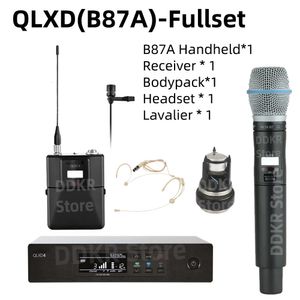 DDKR QLXD4B87 Полный комплект UHF True Diversity Беспроводная микрофонная система Караоке Сценические выступления Mic Professionnel 231228