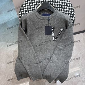 xinxinbuy erkekler tasarımcı kapüşon sweatshirt kayak kravat boya mektubu jacquard uzun kollu kadınlar mavi siyah beyaz gri s-2xl