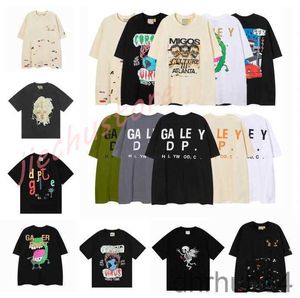 Galeriler Tee Parts Tişörtler Tasarımcı Erkekler Kadın Yaz Moda Mektubu Baskı Pamuklar Gevşek Üstler Sıradan Luxurys Street Kısa Kol Kıyafet Boyutu S-XL VTOH YMJ0