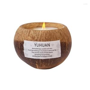 Titulares de vela Natural Coconut Bowl Set Shell garante uma queimadura suave e consistente cria uma atmosfera romântica quente para mulheres homens Dr Dhnpj