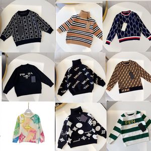 Designer de suéteres infantis marca meninos meninas suéteres de alta qualidade infantil quente bebê pulôver outono inverno moletom tamanho 90-150 cm a19