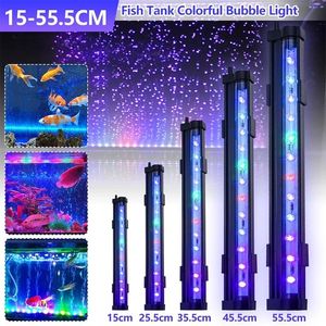 Tıraş makinesi 100240V 1555.5cm LED Renkler Su geçirmez Değişim Akvaryum Işık Balık tankı dalgıç hafif hava kabarcık lambası su dekorasyon