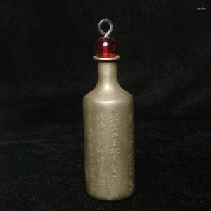 Бутылки YIZHU CULTUER ART Превосходное коллекционирование старинного китайского Тибетского серебра, фигурка ручной работы, украшения для табакерки H 8 см