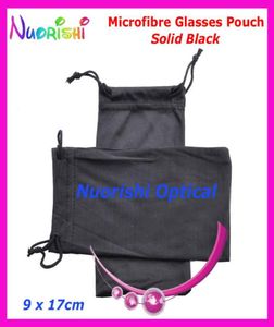 50 Stuks Hele Zwart Of Grijs Dubbel Trekkoord Microvezel Zonnebril Bril Lenzenvloeistof Soft Case Bag Pouch CP030 T2005059006452