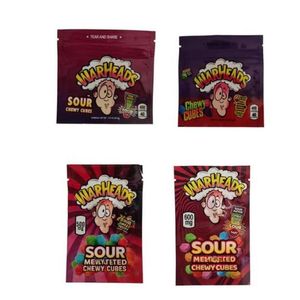 warheads edible mylar packaging bags sour chewy cubes wowheads 3 side seal zipper smell proof in stock Ujweh Fdemm
