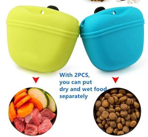 Портативная сумка для дрессировки собак, силиконовая сумка для закусок для собак, тренировочная силиконовая сумка для хранения собачьей еды, поясная сумка с магнитной застежкой