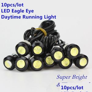 Luzes diurnas de corrida 10pcs LED Mini Eagle Eye Parking Driving Tail Light Backup Drl Fog Lamp Bolt On Screw Car Lighting Agle Drop Dhpmh