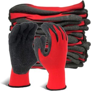 Куртки 6/12 пар рабочих перчаток с резиновым нитриловым покрытием, защитные перчатки для пальмового сада и механика, женские и мужские перчатки 2021, хит продаж, высокое качество