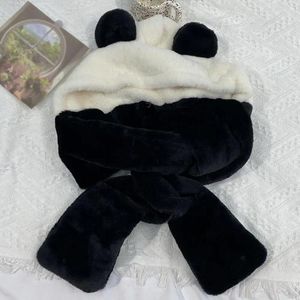 Beralar Sonbahar Şapka Termal Karikatür Panda Kış Kalın Peluş Peluş Sıcak Yumuşak Tam Koruma Rüzgar Geçirmez Kapak UNISEX Hava Durumu