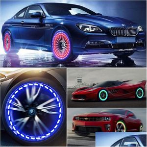 Luzes decorativas Xinmy Carro LED Energia Solar Roda Pneu Flash Pneu Vae Cap Neon Daytime Running Lâmpada Movimento Ativado Decoração Externa Dhv6G