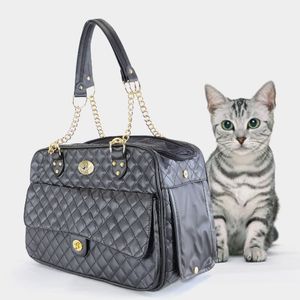 Yuexuan tasarımcı moda köpekler tote çanta evcil taşıyıcı taşınabilir seyahat taşıma çantaları sahte pu deri ağ nefes alabilen kedi köpek dış çanta çanta köpek taşıyıcı 40*18*27cm