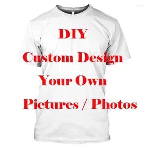 Camisetas masculinas Diy Design personalizado seu próprio estilo poliéster 3D Men camise