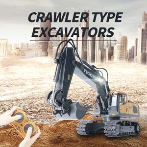 11CH Crawler Remote Control Excavator 120 24G Wireless RC Car for Boys Gifts y240117
