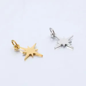 Charms 5pcs/Lot North Star Anhänger Edelstahl glückliche Anhänger mit Sprungringen für Halskettenarmbandschmuck