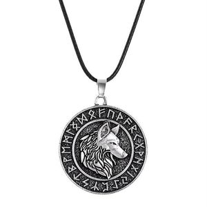 Ожерелья с подвесками, винтажное скандинавское ожерелье с пиратом викингов, круглое для мужчин, крепление Odin, кельтский волк, панк, мужские аксессуары, подвеска281j