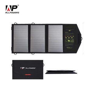 ALLPOWERS Solar panel 5V21W Portable Phone Charger Solar Charger Dual USB Output Mobile Solar Battery Charger for iPhone Samsung