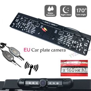 Araba DVR Yeni Varış Kablosuz Euro Plaka Çerçevesi Tutucu Arka Görünüm Kamera 6 IR LED IP68 GECE VISISHKD230701