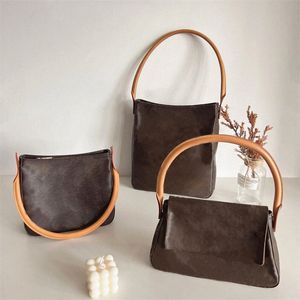 Heißklappe Unterarm Designer -Taschen Looping -Serie kleine Totes Bella Umhängetasche Mode Vintage Handtaschen große Kapazität Leder mittlere Antike R9KB#