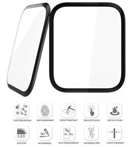 3D Kavisli Siyah Kenarlı Tam Tutkal Ekran Kapağı Temperli Cam Koruyucu Koruyucu Apple Watch iWatch 38mm 42mm 40mm 44mm 41mm 45mm 49mm Paketsiz 818D