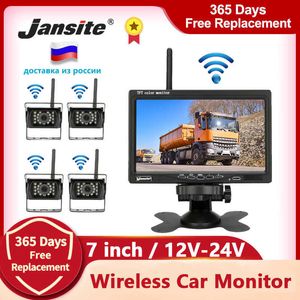 Araba DVR Jansite 7 inç Kablosuz Arka Görüntüle Monitör Araç Kamyon RV Otobüs Ters Görüntü için Kamera 12V24VHKD230701