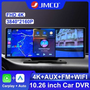 Car dvr JMCQ Dash Cam 4K 2160P Video Recording Wireless Carplay Android Auto 5G WiFi AUX GPS Navigation Dashboard Dual Lens DVRsHKD230701