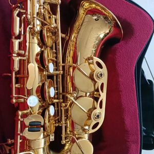 Professionele altsaxofoon R54 gelakt goud messing een-op-een gegraveerd patroon jazzmuziekinstrument met accessoires altsax