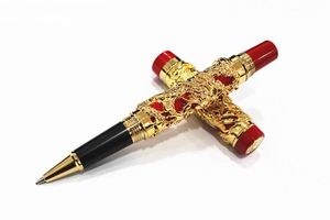 Pens Jinhao Gold Roller Ball Pens Dragon Phoenix Desen 0.7mm Doldurma Ücretsiz Kargo