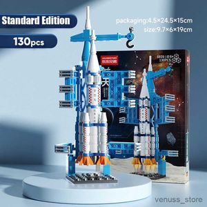 Blokları İnşaat Oyuncak Uzay Aracı Gemi Mikro Bina Tuğla Mekik Roket Modeli Havacılık Yapı Taşları R230701