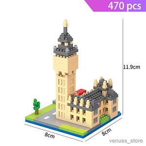 Bloklar Mini Mimari bloklar model oluşturma kitleri Eğik Pisa Kulesi Büyük mikro uzman setleri R230701