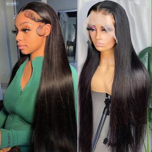 Синтетические парики HD Прозрачный 360 Lace Frontal Wig 4x4 Closure Straight 13x6 Front Human Hair For Black Women 30 34 Inches 230630