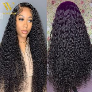 Синтетические парики 4x4 5x5 Water Wave Lace Closure Wig 13x4 13x6 Hd Deep Frontal 360 Curly Human Hair For Black Women 230630
