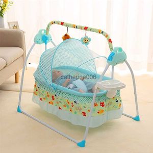 2022 Bebek Elektrikli Beşik Yatak Salıncak Beşik Otomatik Bebek Sallanan Salıncak Düz Shaker Anne Elektrikli Sallanan Sandalye Bebek Hediye için L230625