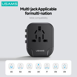 Power Cable Plug USAMS T55 20W 12W Dual USB Universal Travel Charger Power Adapter Socket Converter With 2 USB Wall Charger For US AU EU UK Plug 230701