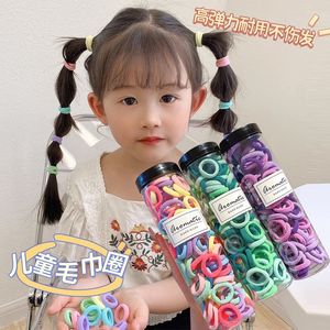 Elásticos de cabelo Cabeça Corda Filha Criança Amarrada Cavalinha Meninas Círculo Sem Machucar Faixa Pequena Alta Toalha Elástica Bonito Bebê Ornam 100 pçs/caixa C151