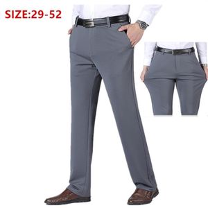 Calças de trabalho grossas e retas calças masculinas de escritório formal preto plus size azul elástico comercial elástico grande 44 48 50 52 masculino vestindo 21184O