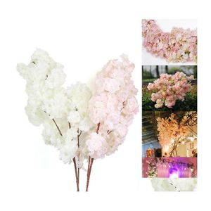 Декоративные цветы венки искусственные шелк сакура розовый вишневый цветок пластиковый ветвь