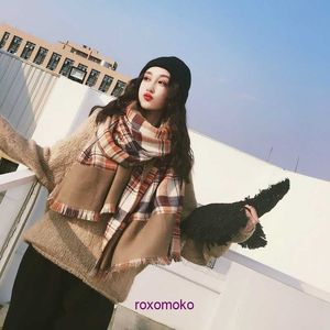 Moda Kış Eşarpları Satılık Damalı Eşarp Kadın Kış Güney Kore Doğu Kapısı Çift Taraflı Taklit Kaşmir Geometrik Renk Eşleştirme Kalın