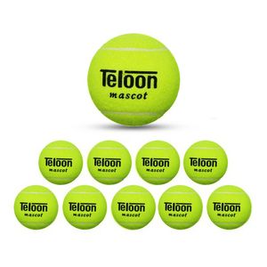 Теннисные шарики 10pcs Теннисные шарики с рукоятками с медленной скоростью для начинающих высокоэластичности прочные тренировочные теннисные шарики для собак 230703