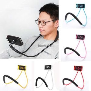 360° Bendable Hands-Free Cell Phone Holder Mount: Universal Neck Hanging Lazy Bracket for Smartphone
