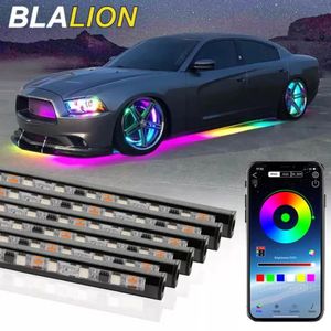 RGB Neon Lights Seametal Araba Esnek Alt Yırtılmaz Şerit Işığı LED Alt By Body Defole App Kontrol Atmosfer Lambası Otomatik Dekorasyon