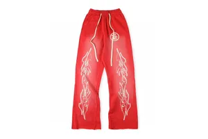Calças masculinas de grife de luxo Calças masculinas Hellstar Studios Calças flare vermelhas Calças de moletom masculinas Moda hip hop Calças casuais