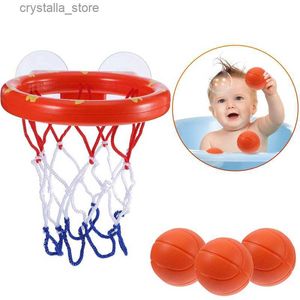 Toddler Banyo Toys Çocuklar Sepet Sepet Küvet Su Oyunu 3 Mini Plastik Basketbol ile Kız Boy Boy için Set Komik Duş Oyuncak L230518