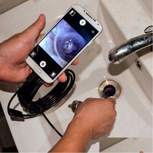 Other Vehicle Tools 2M 1M 7Mm Endoscope Camera Flexible Ip67 Waterproof Inspection Borescope For Android Pc Notebook 6Leds Adjustabl Dhont