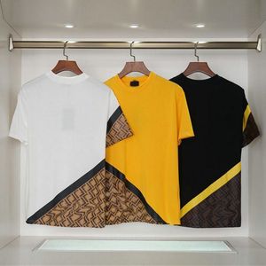 Hochwertiges 2023 Frühjahr und Sommer neues Doppel-F vorverkauftes Mosaik-Jacquard-Kurzarm-T-Shirt für Männer und Frauen mit losen halben Ärmeln