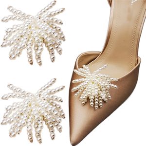 Аксессуары для обуви 2 ПК, обувь, жемчужные фейерверки форма, украшение обуви, модная свадебная пряжка для обуви Свадебная вечеринка для женщин для женщин 230703